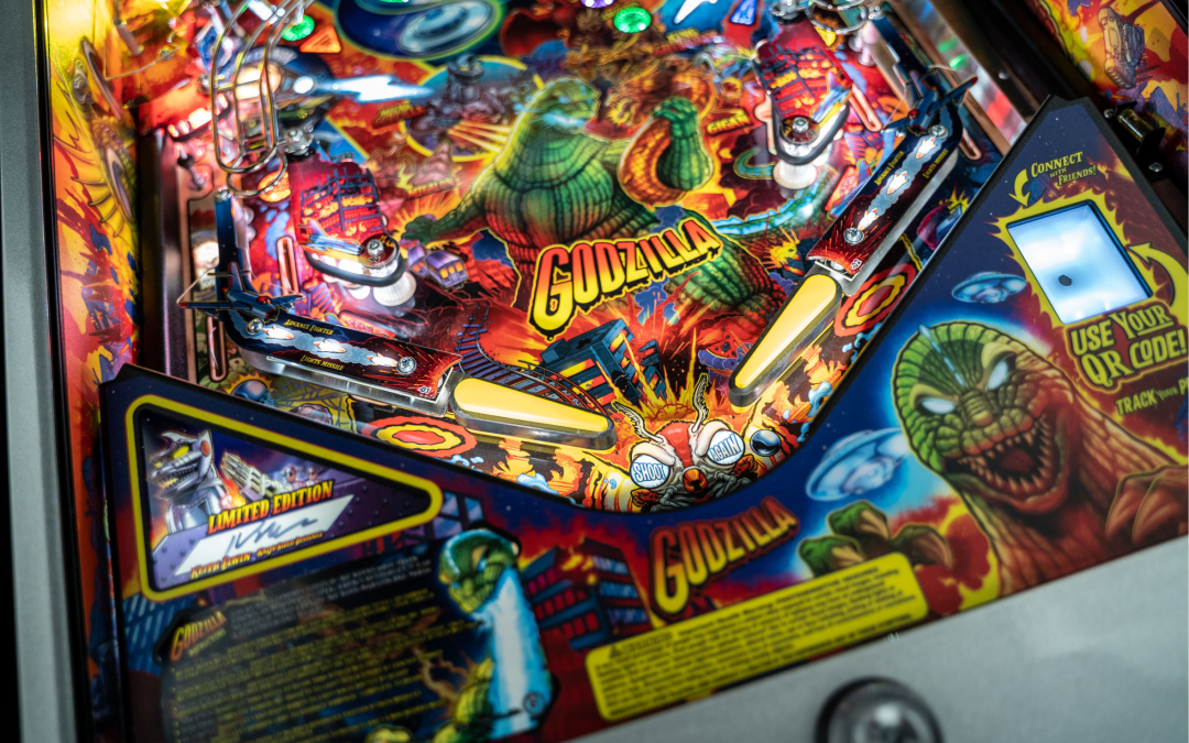 Zombie Yeti artwork on Godzilla Limited Edition Pinball Machine