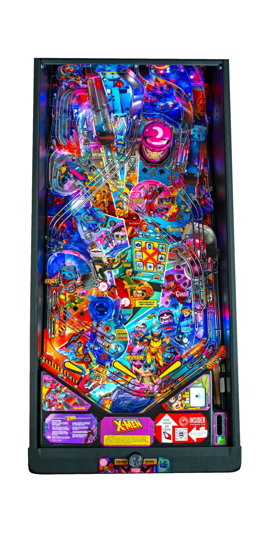 The Uncanny X-Men Pro pinball playfield.
