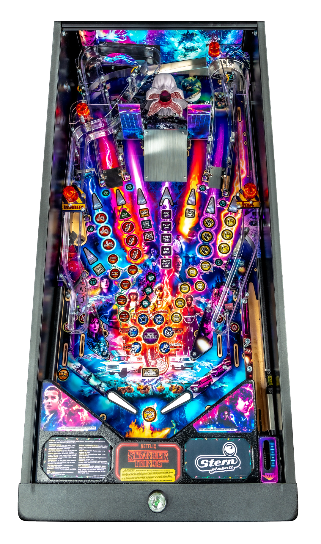 Stranger Things Pro pinball playfield.