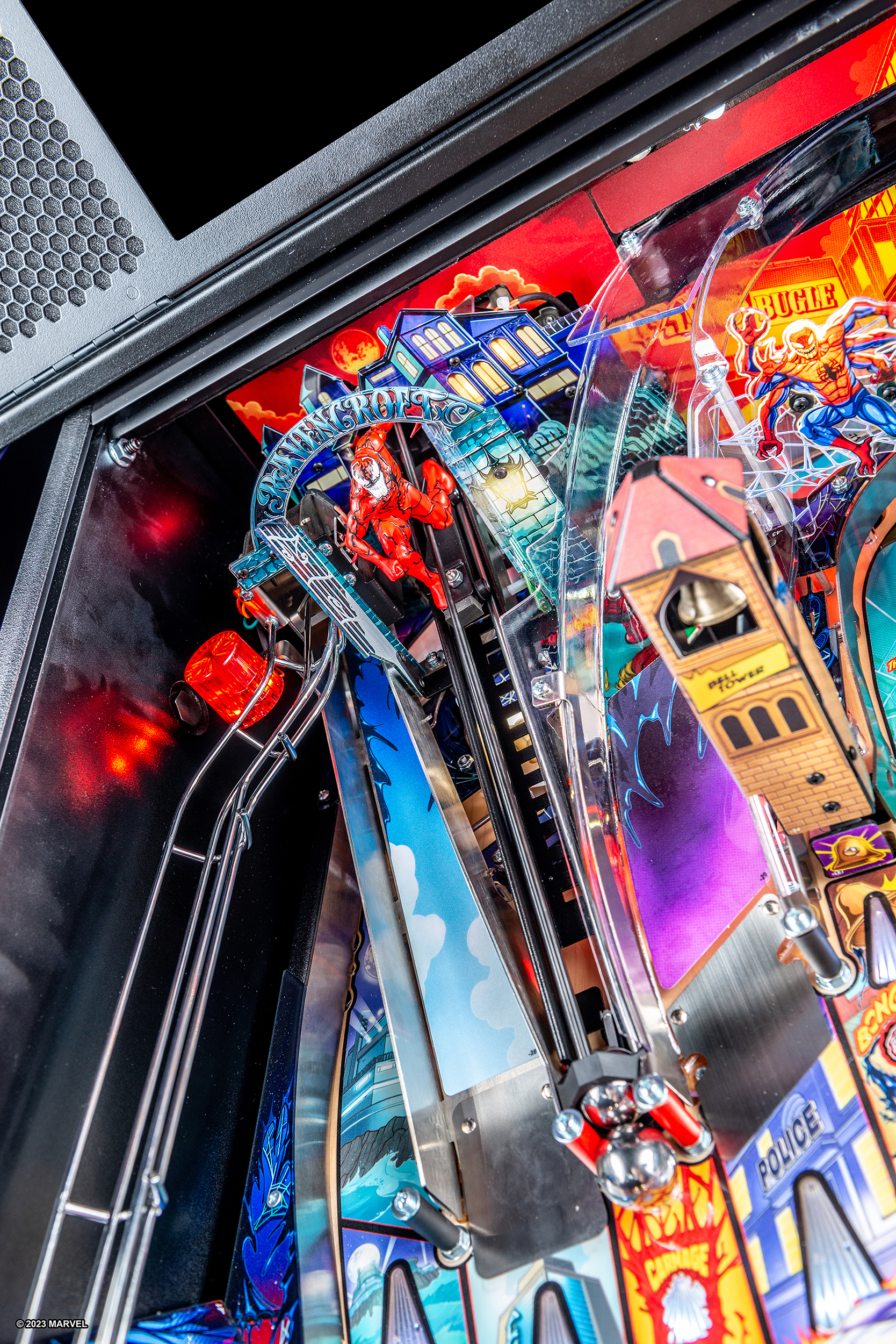 Carnage captive ball lock mechanism on Venom Pinball Machine.