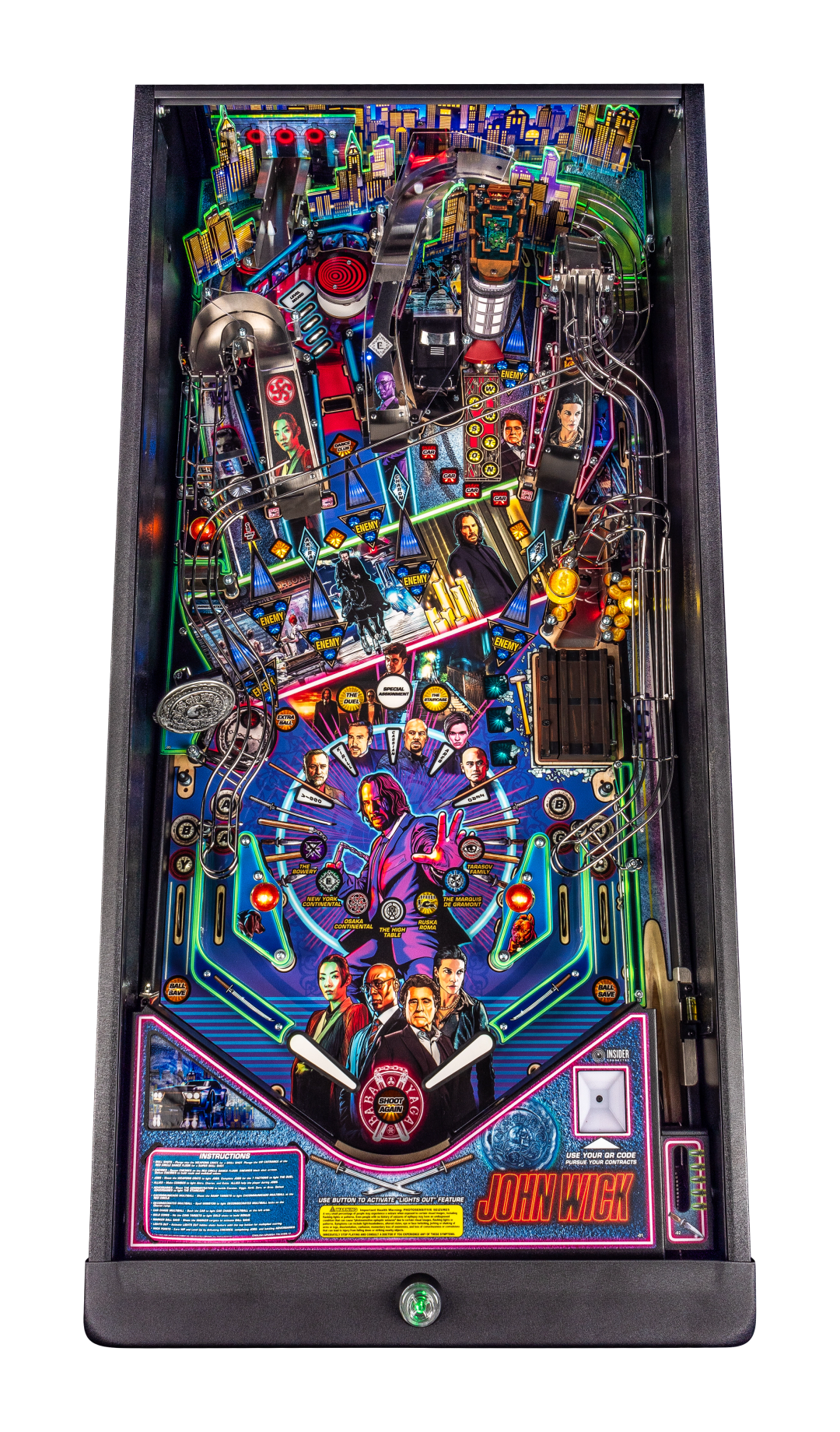 John Wick Premium pinball playfield.