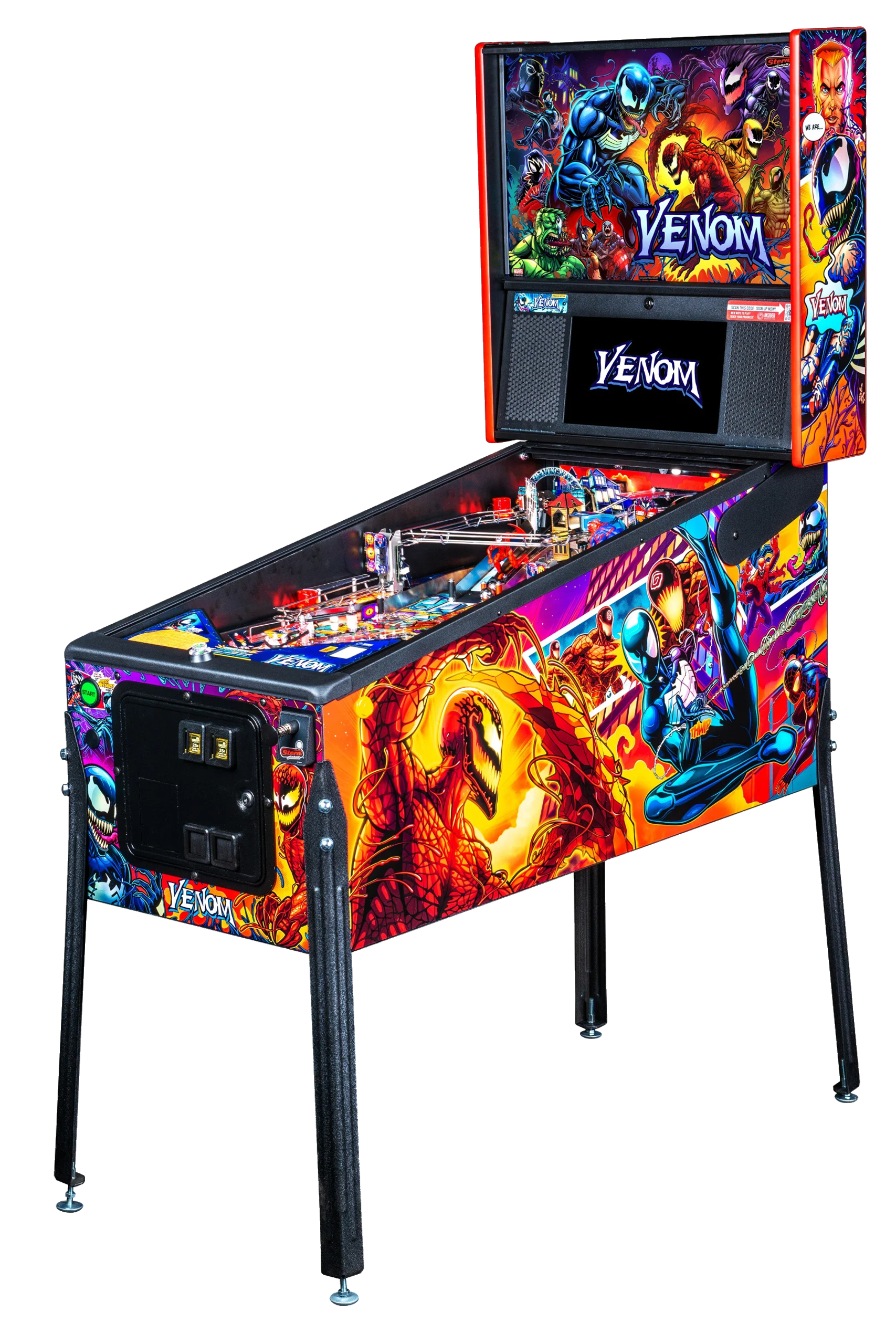 Left facing Venom premium pinball machine