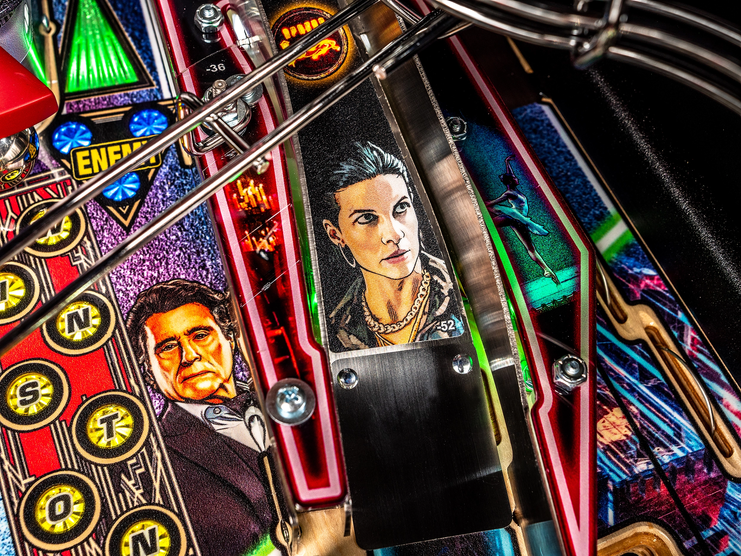 Stainless steel "Katia" right ramp on John Wick Pro pinball.