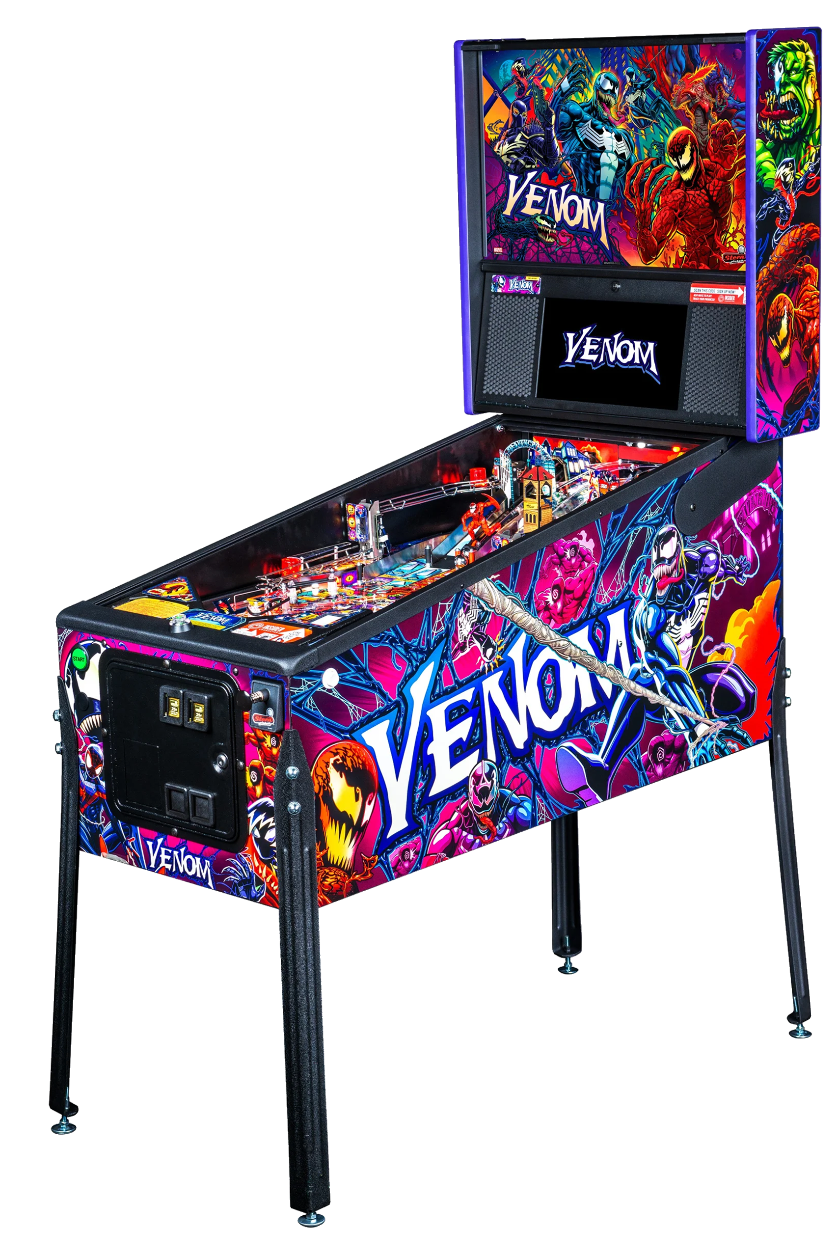 Left facing PRO Venom Pinball Machine.