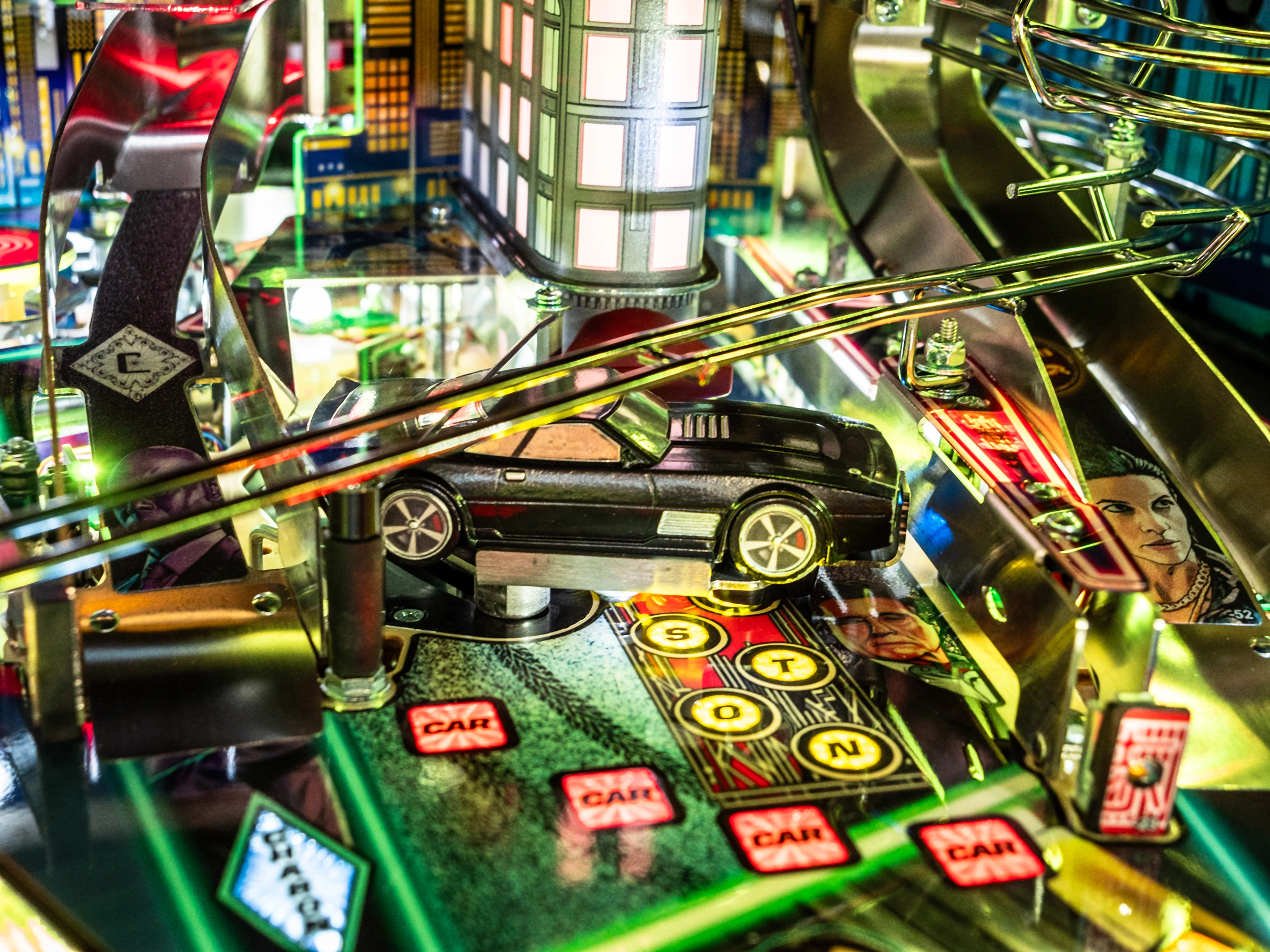 Muscle car bash toy on John Wick Limited Edition pinball.