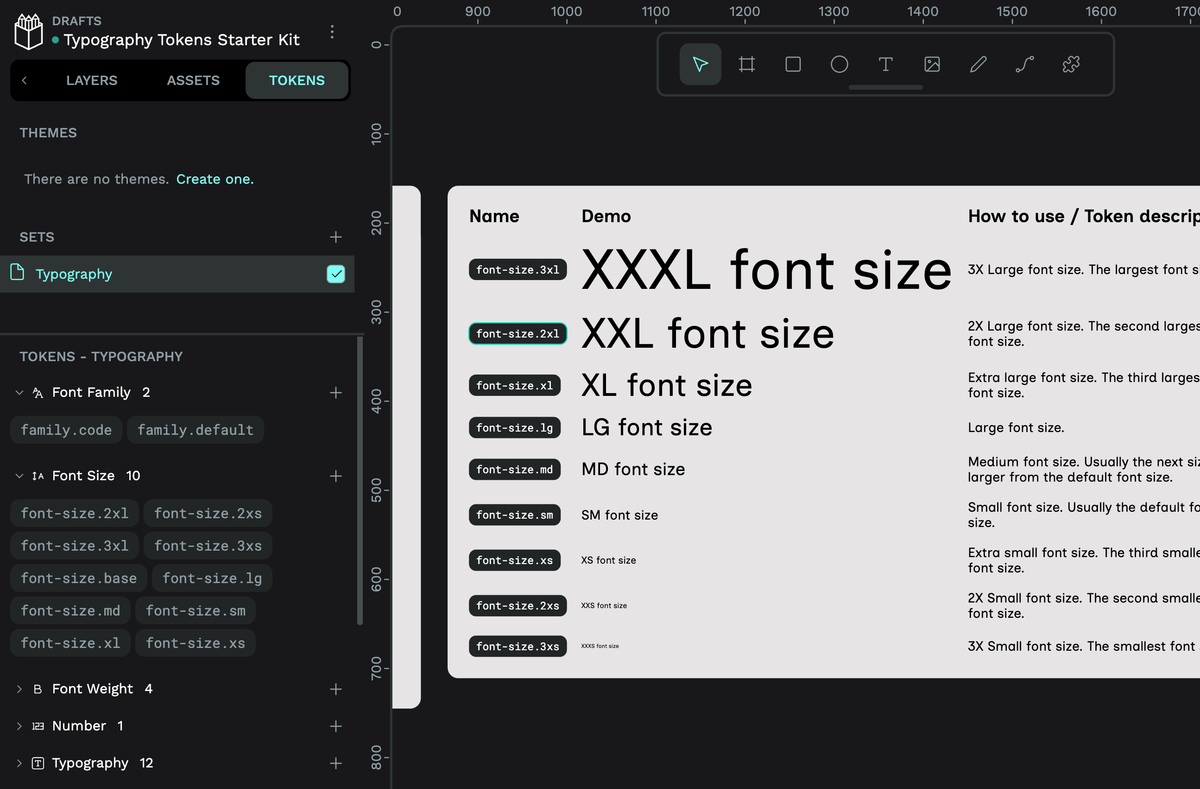 Penpot Libraries & Templates | Typography design tokens starter kit