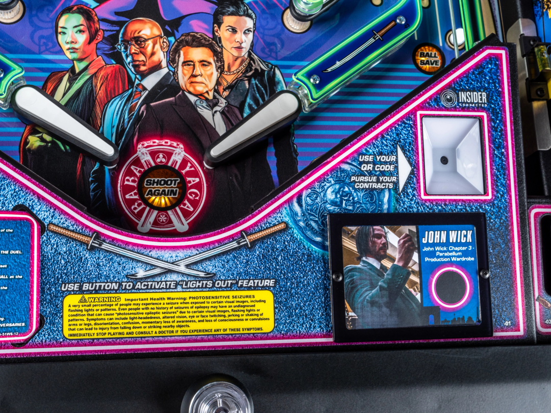 Insider Connected scanner on John Wick Limited Edition pinball.