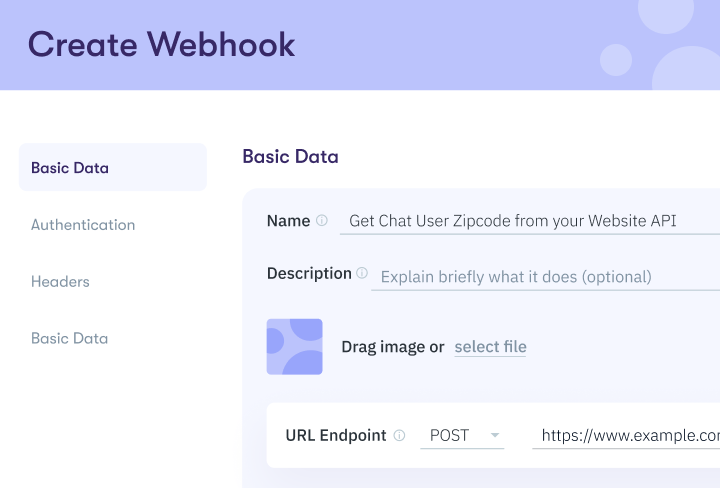 A screenshot of the "Create Webhook" tool