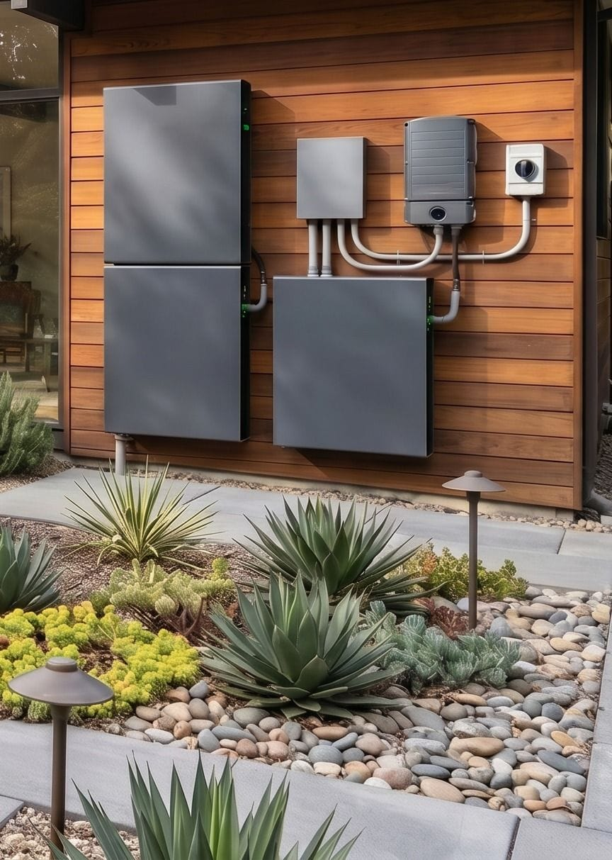 Home illustration with solar panels