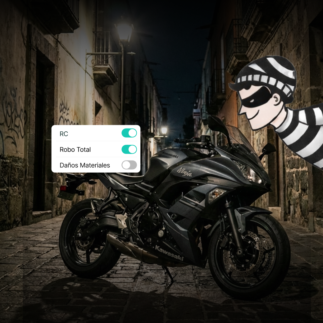 Motocicleta con cobertura de robo total de Momento