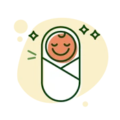 An illustration representing a happy baby