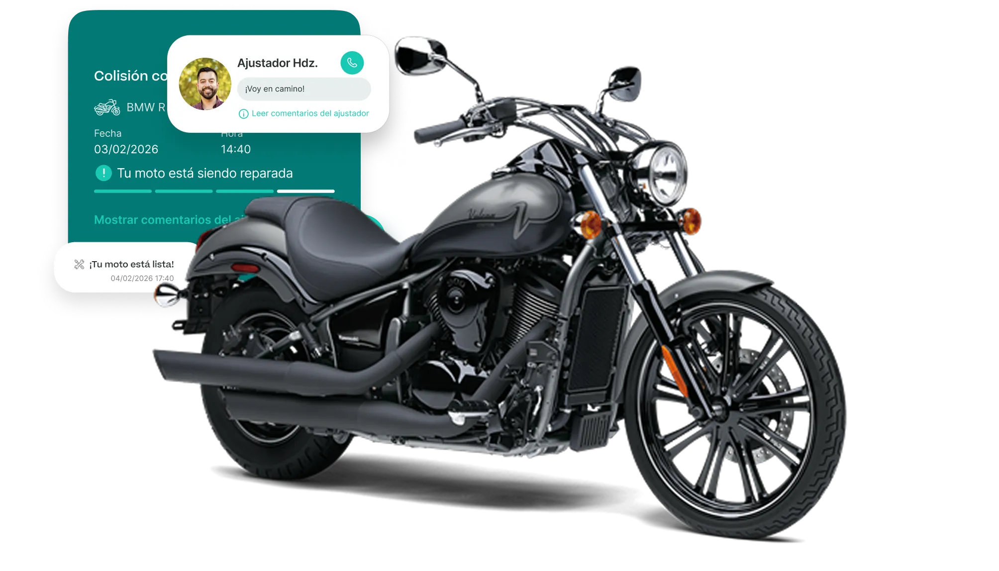 Motocicleta asegurada con Momento Seguros