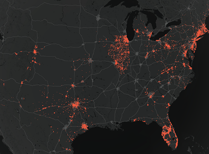 A heat map show where Palmetto systems are installed in USA