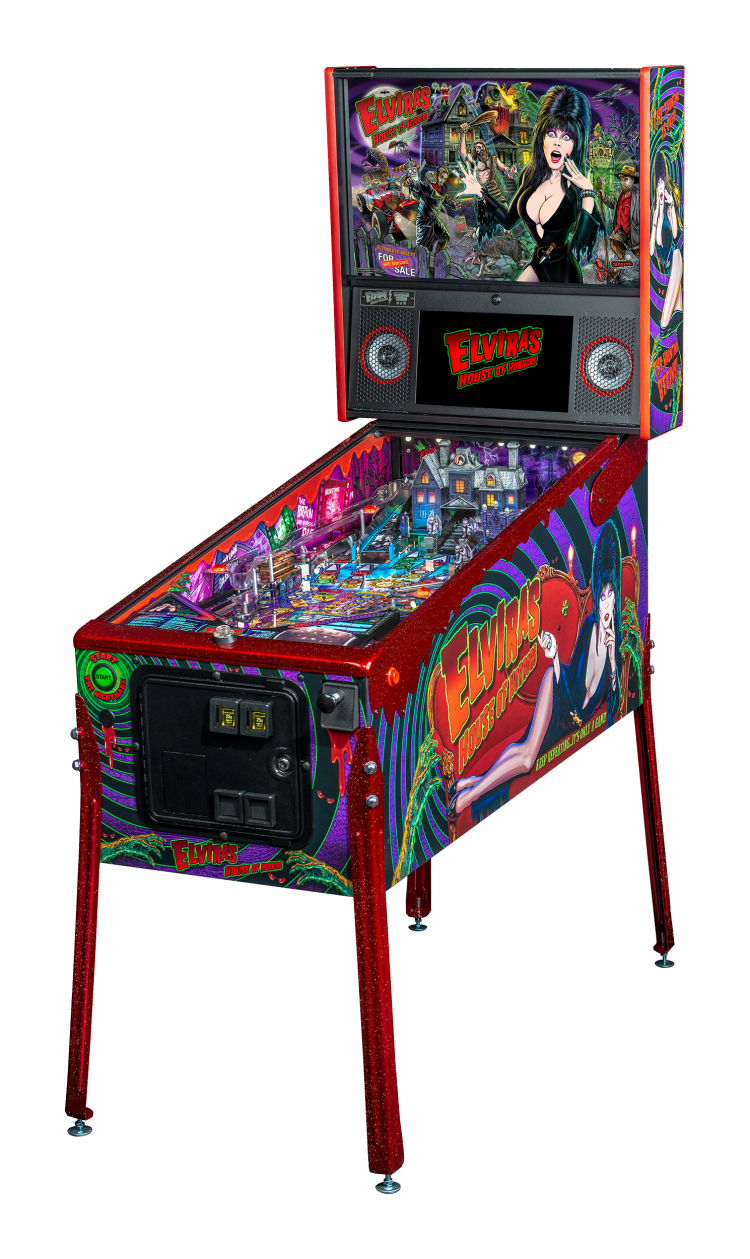 Left Facing Elvira's House of Horror's Signature Edition pinball.