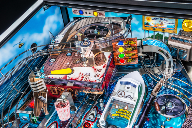 Orca Boat upper playfield on Jaws pinball machine.