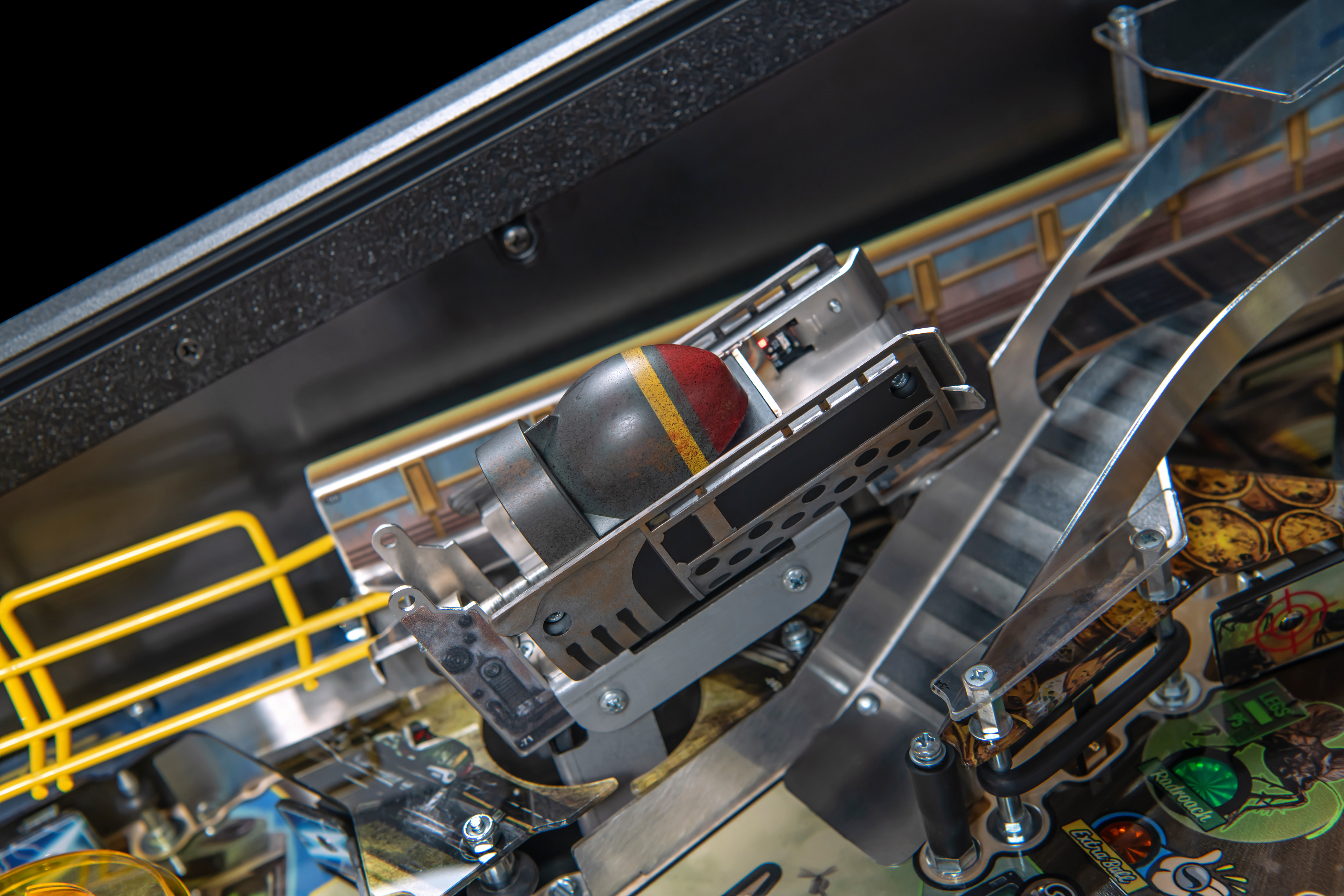 A fatman rocket launcher that shoots the ball on the Premium Model of Fallout from Stern Pinball.