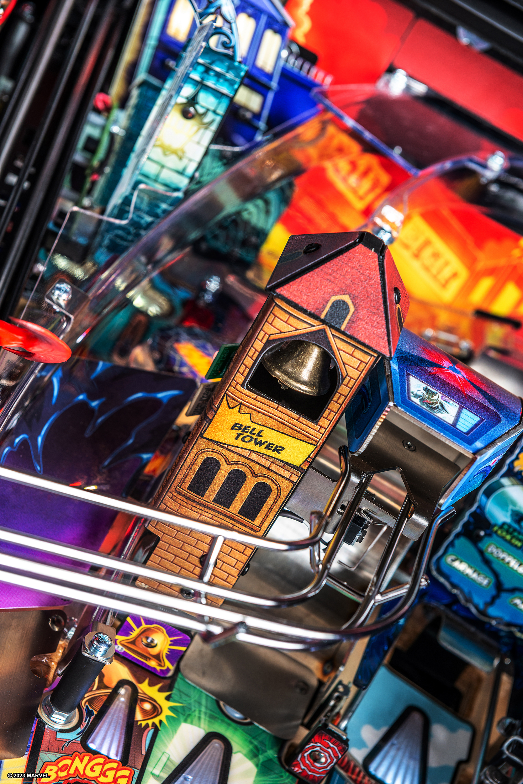 Bell tower on Venom premium pinball machine.