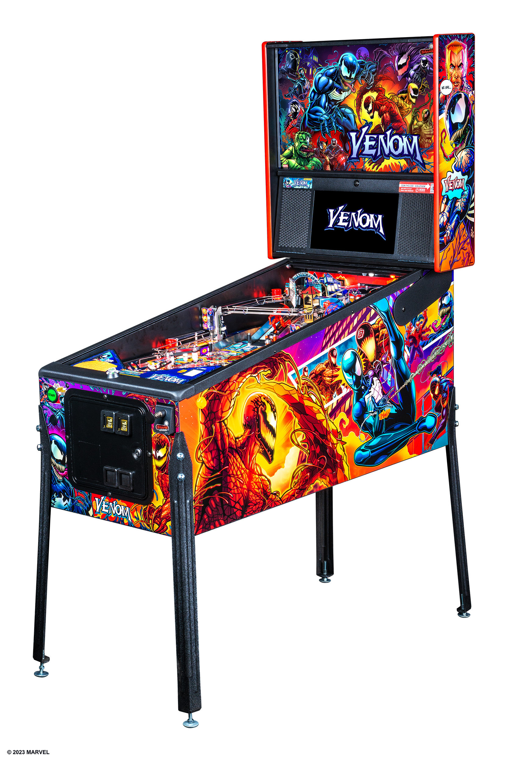Left facing Venom premium pinball machine