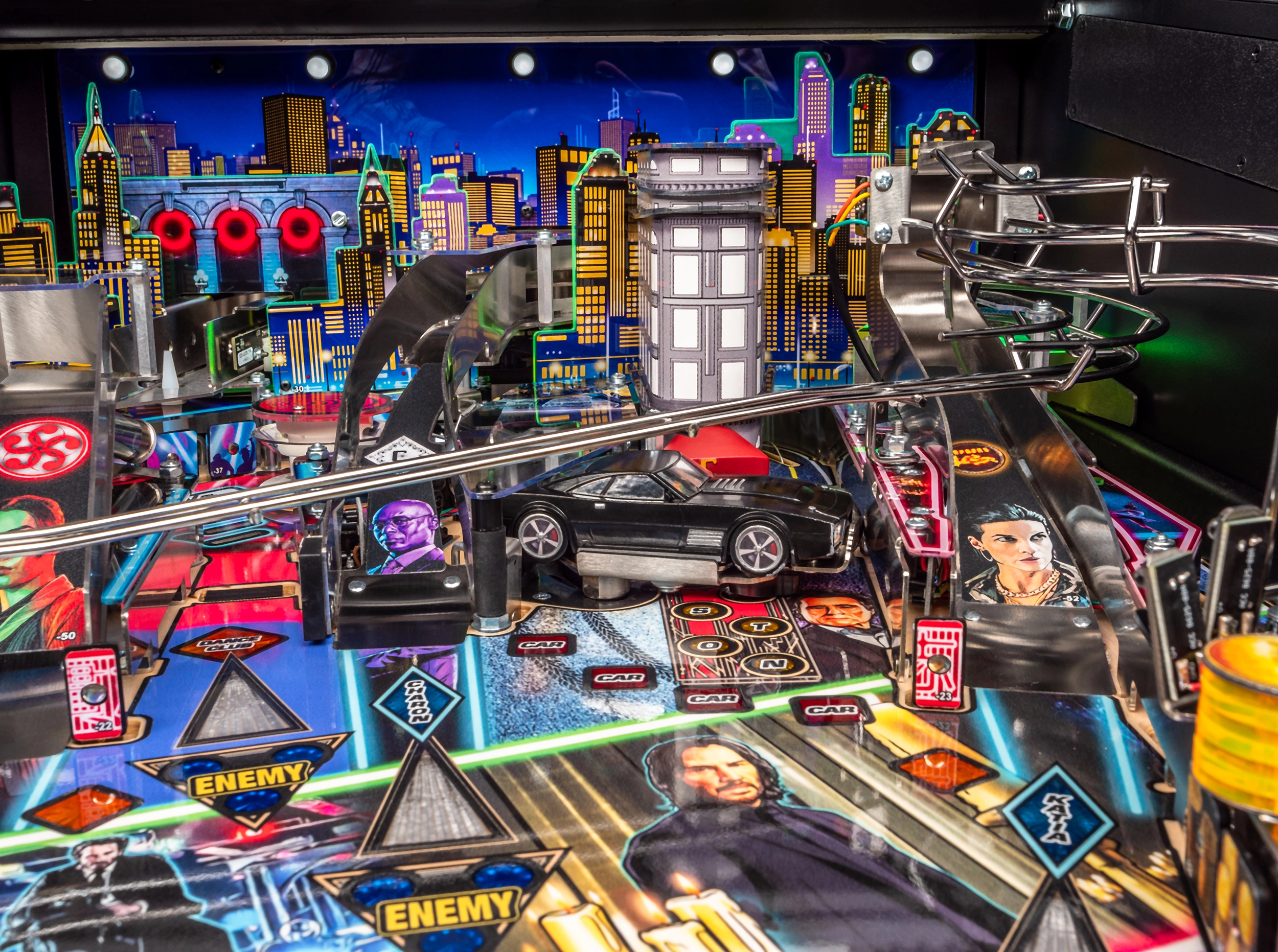 Neon plastics on John Wick Premium pinball.