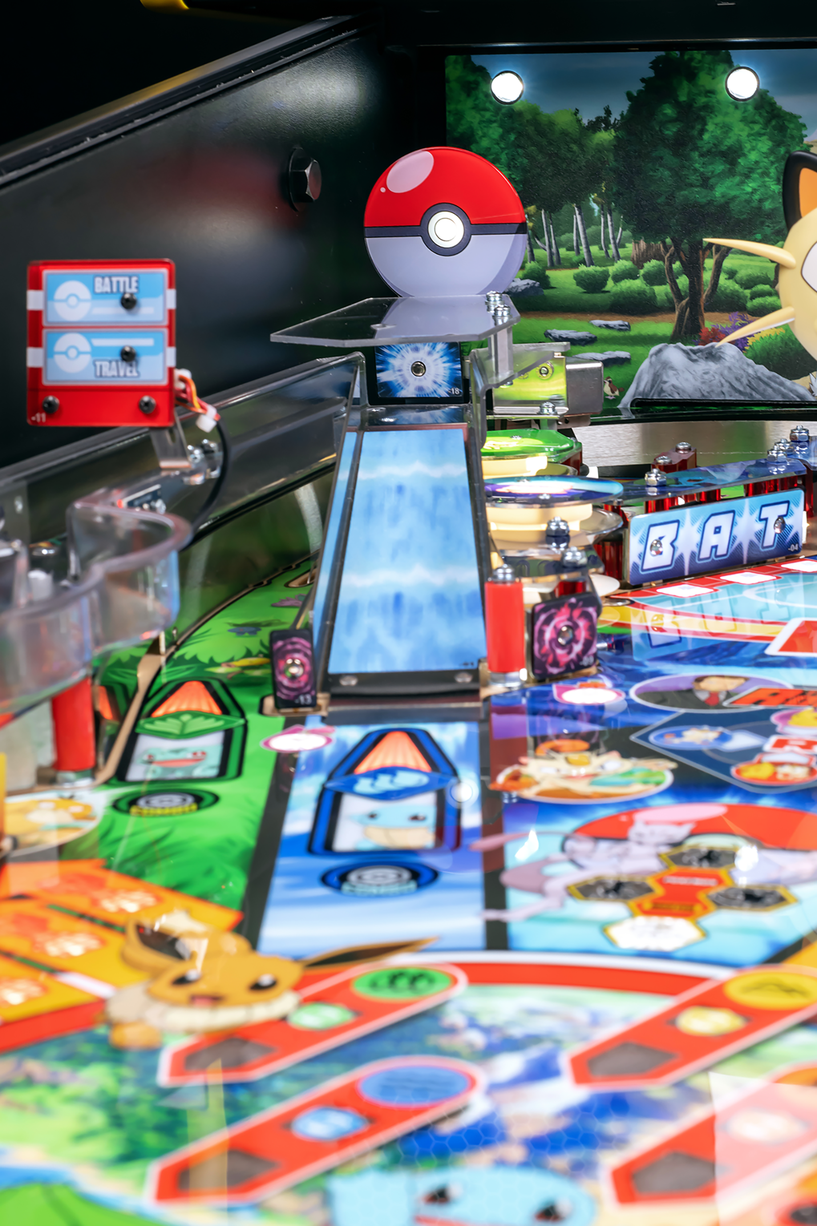 Interactive Poké Ball target in the Pokemon pinball machine by Stern Pinball