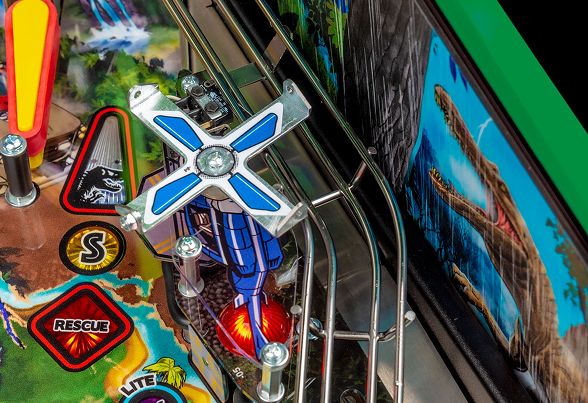 helicopter blades on Jurassic Park Limited Edition pinball.